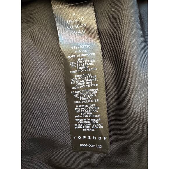 NWT TOPSHOP NORDSTROM Women's Black Knot Wrap Velvet Mini Dress Size 4-6 - Picture 8 of 8